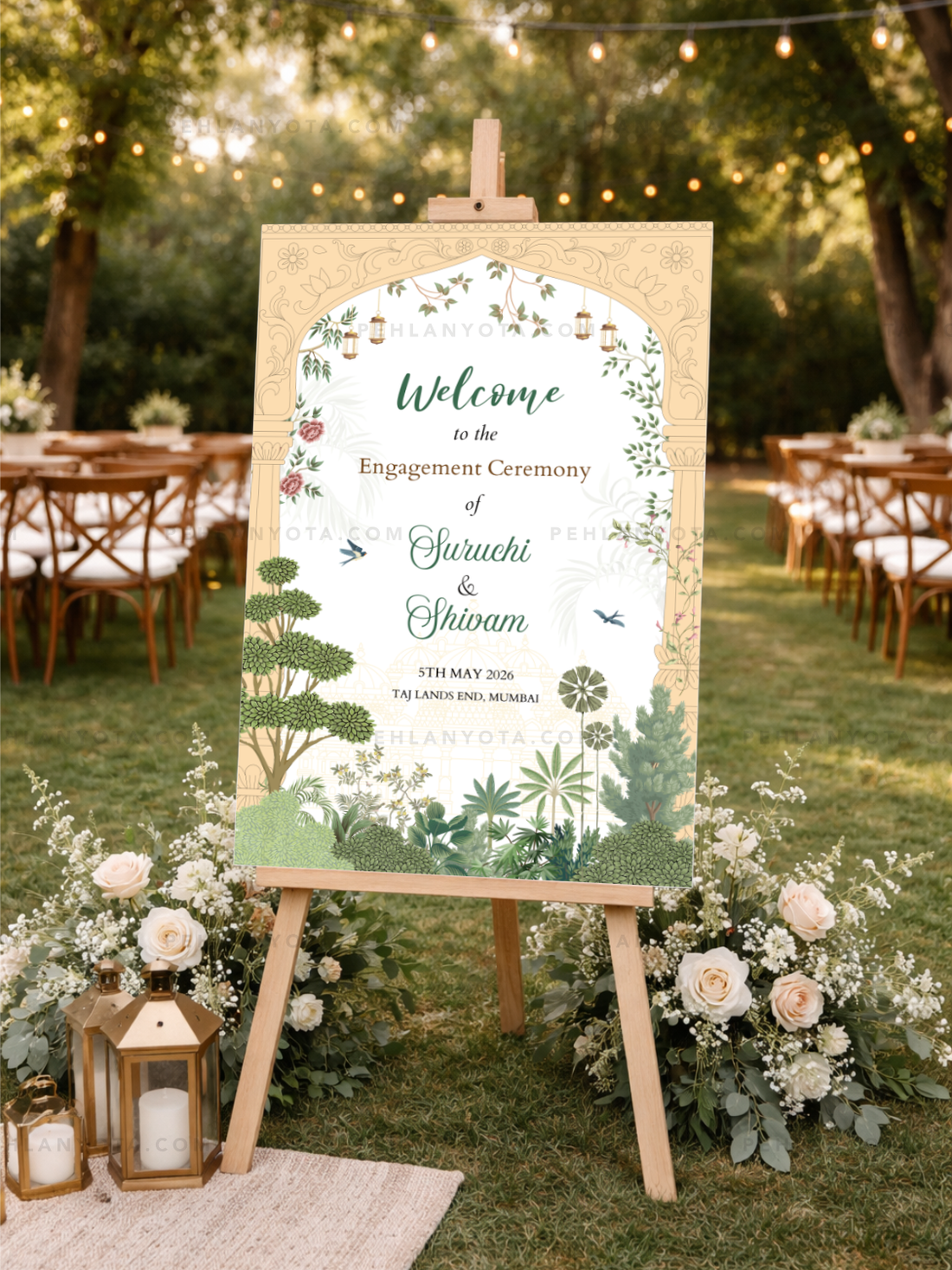 Welcome Board 005 | Wedding Welcome Board Event Sign for Engagement, Wedding, Reception