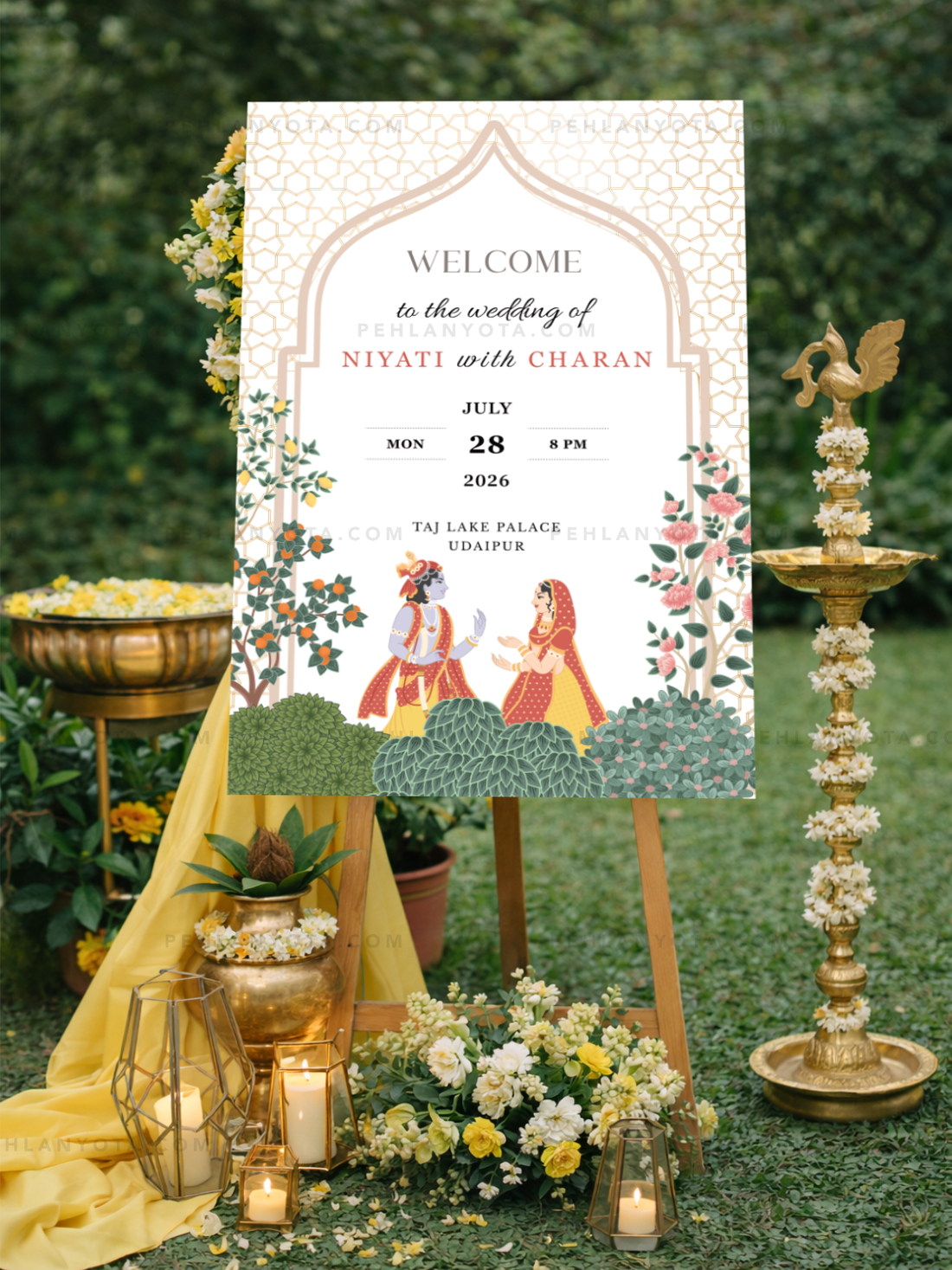 Welcome Board 006 | Wedding Welcome Board Event Sign for Engagement, Wedding