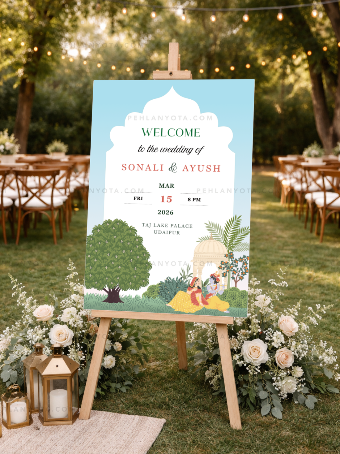 Welcome Board 009 | Wedding Welcome Board Event Sign for Wedding