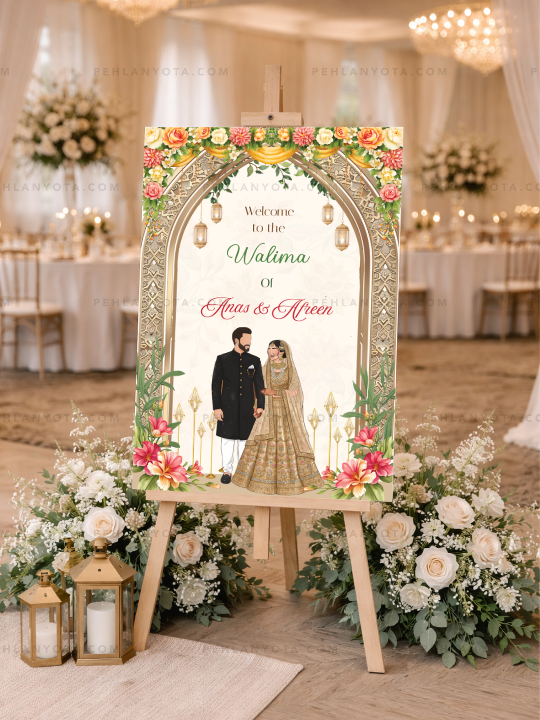 Welcome Board 011 | Wedding Welcome Board Event Sign for Engagement, Wedding